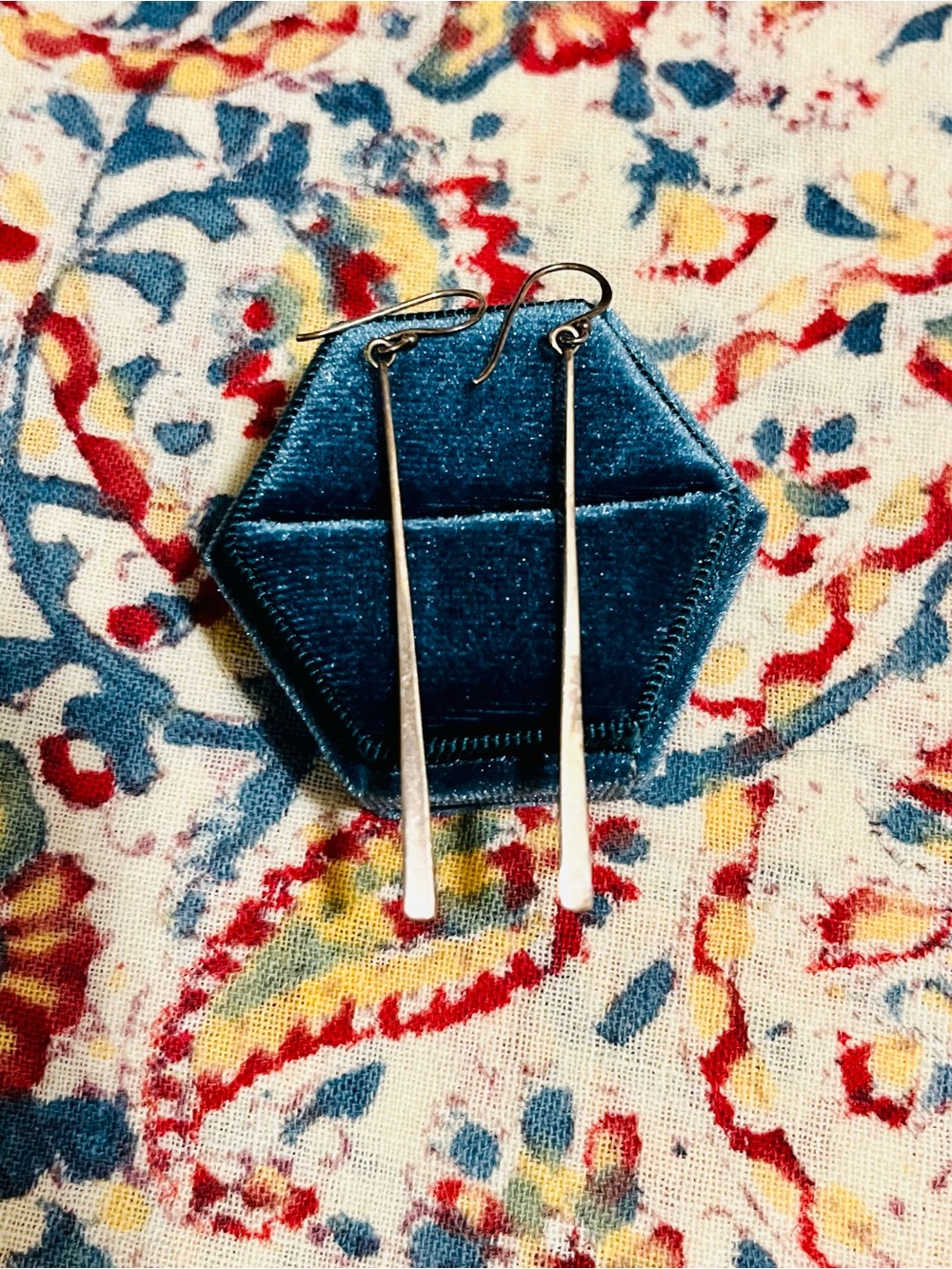 Minimalist Silver Bar Drop Earrings